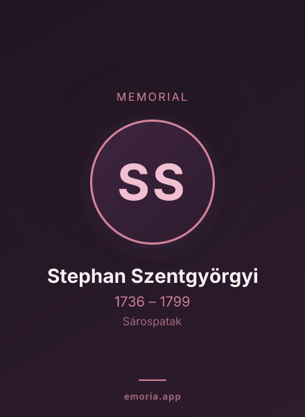 Memorial portrait of Stephan Szentgyörgyi