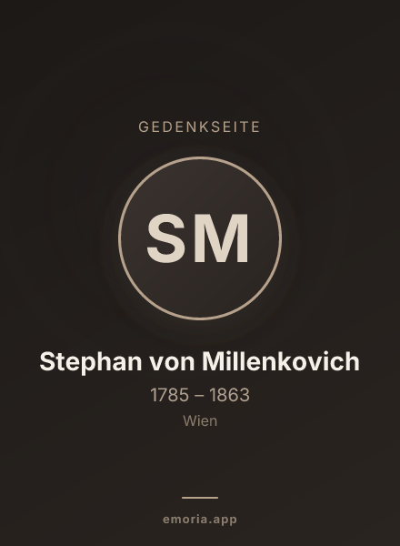 Gedenkportrait von Stephan von Millenkovich