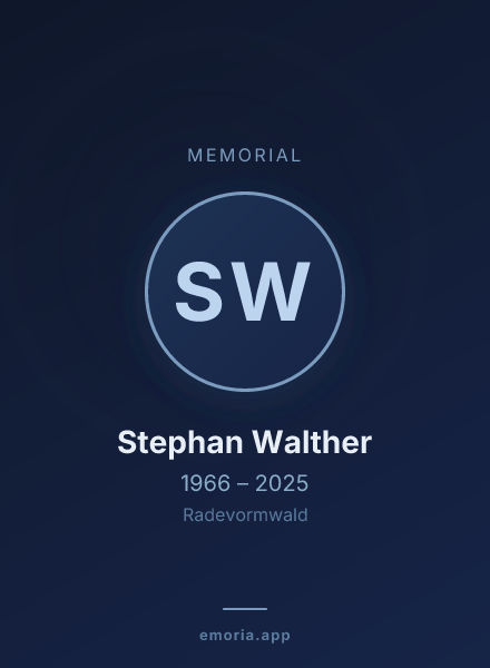 Memorial portrait of Stephan Walther