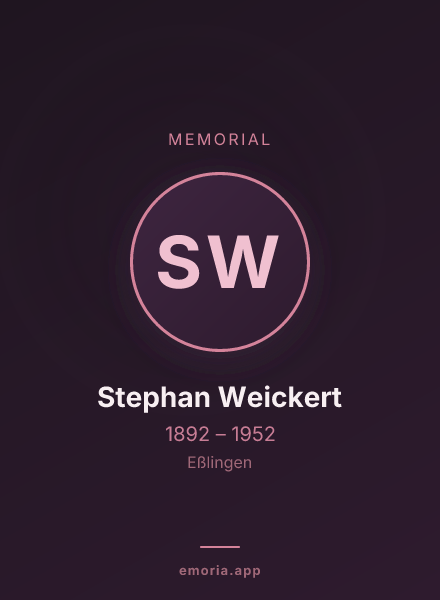 Memorial portrait of Stephan Weickert