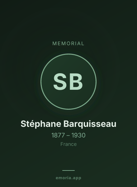 Memorial portrait of Stéphane Barquisseau