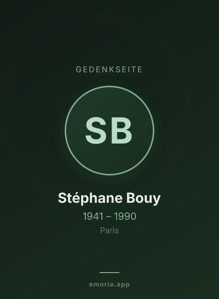 Gedenkportrait von Stéphane Bouy