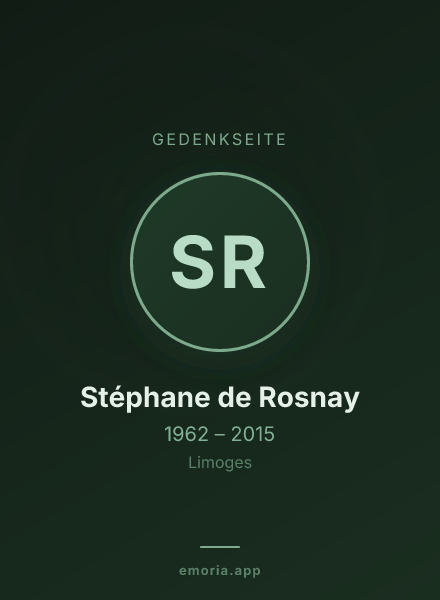 Gedenkportrait von Stéphane de Rosnay