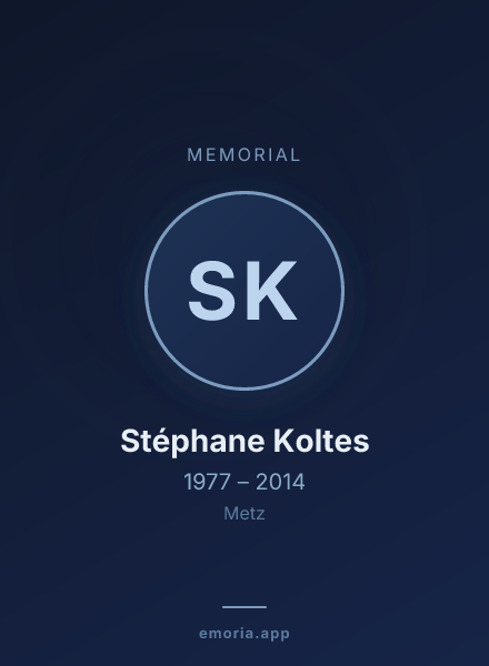 Memorial portrait of Stéphane Koltes