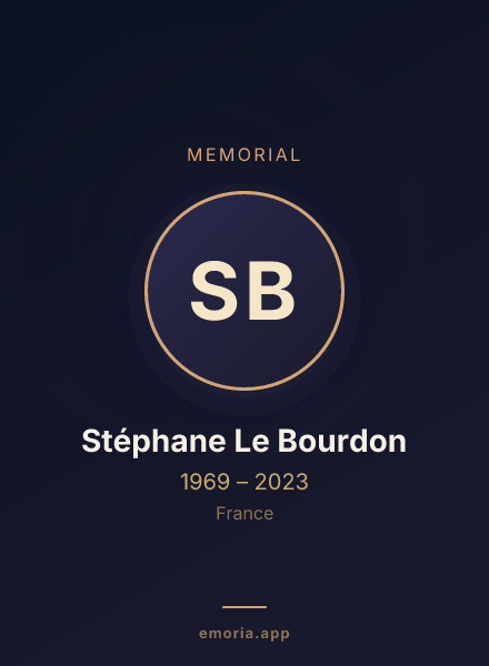 Memorial portrait of Stéphane Le Bourdon