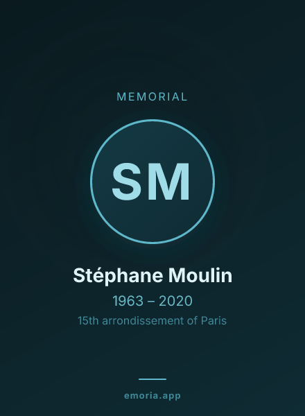 Memorial portrait of Stéphane Moulin