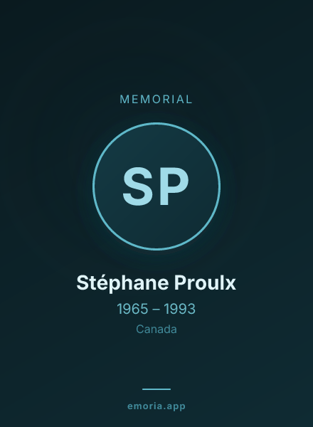 Memorial portrait of Stéphane Proulx