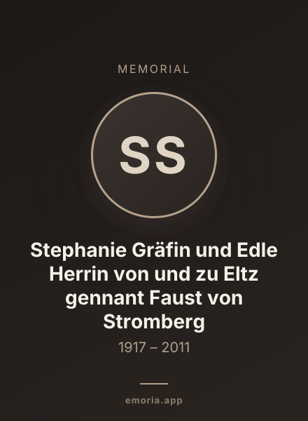 Memorial portrait of Stephanie Gräfin und Edle Herrin von und zu Eltz gennant Faust von Stromberg