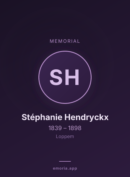 Memorial portrait of Stéphanie Hendryckx
