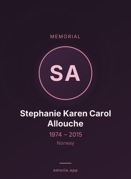Memorial portrait of Stephanie Karen Carol Allouche