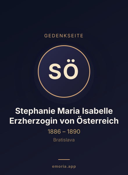 Gedenkportrait von Stephanie Maria Isabelle Erzherzogin von Österreich