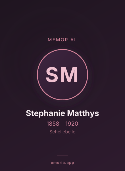Memorial portrait of Stephanie Matthys