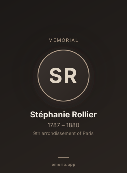 Memorial portrait of Stéphanie Rollier