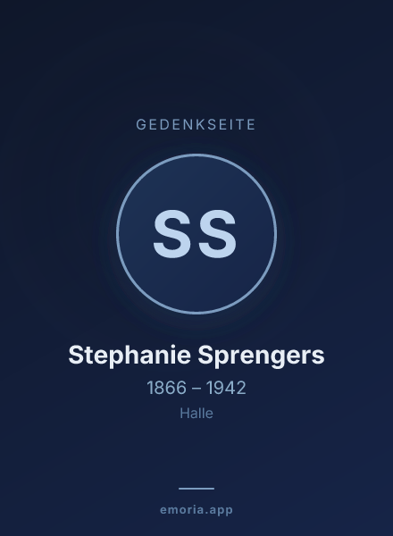 Gedenkportrait von Stephanie Sprengers