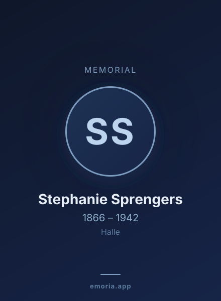 Memorial portrait of Stephanie Sprengers