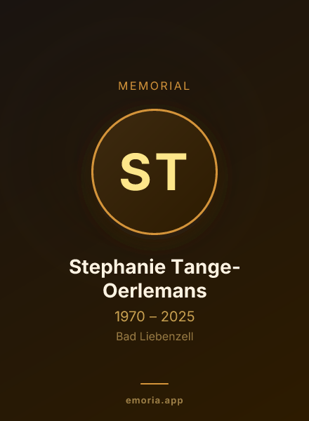 Memorial portrait of Stephanie Tange-Oerlemans