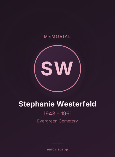 Memorial portrait of Stephanie Westerfeld