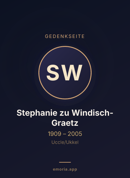 Gedenkportrait von Stephanie zu Windisch-Graetz