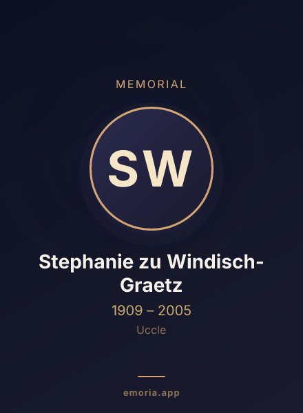 Memorial portrait of Stephanie zu Windisch-Graetz