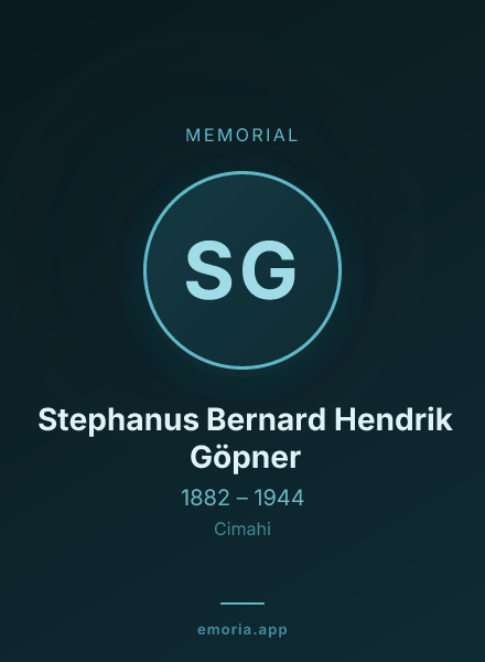 Memorial portrait of Stephanus Bernard Hendrik Göpner