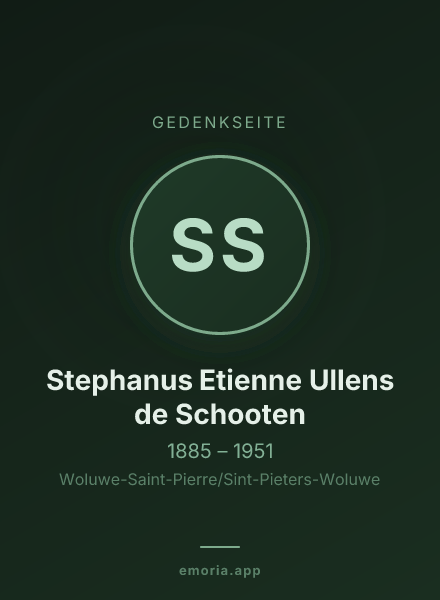 Gedenkportrait von Stephanus Etienne Ullens de Schooten