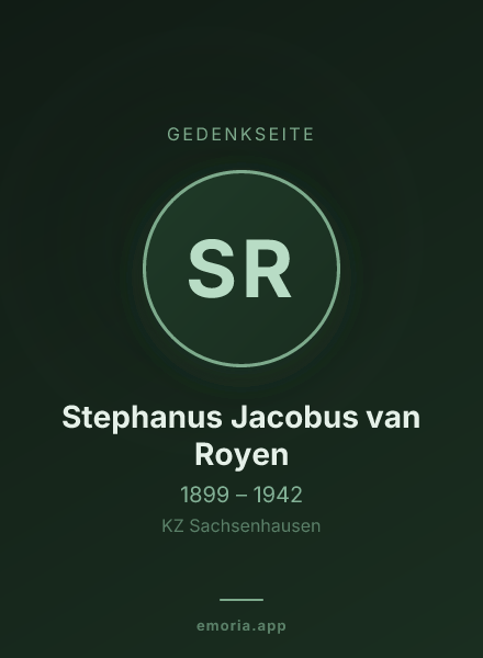 Gedenkportrait von Stephanus Jacobus van Royen