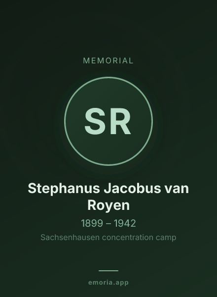 Memorial portrait of Stephanus Jacobus van Royen