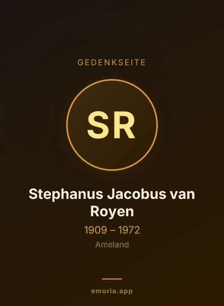 Gedenkportrait von Stephanus Jacobus van Royen