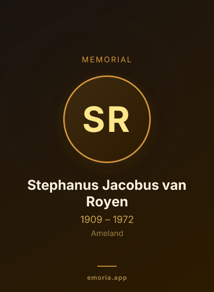 Memorial portrait of Stephanus Jacobus van Royen
