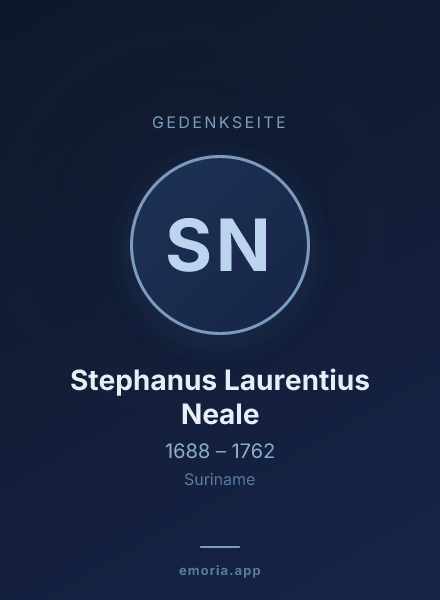 Gedenkportrait von Stephanus Laurentius Neale