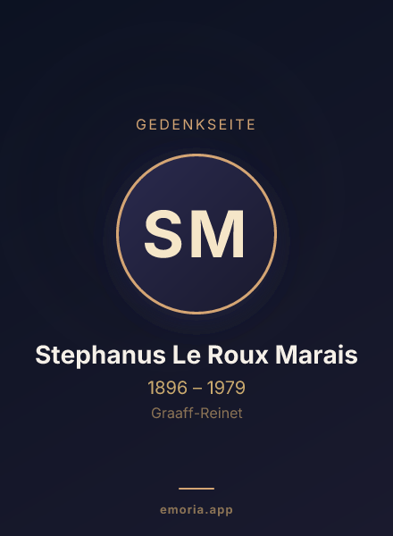 Gedenkportrait von Stephanus Le Roux Marais