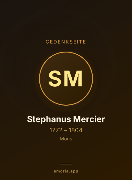 Gedenkportrait von Stephanus Mercier