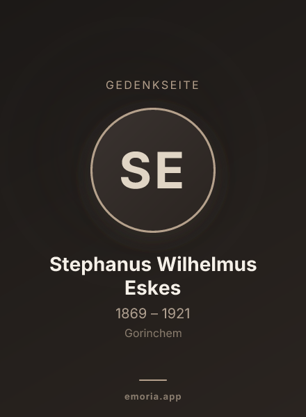 Gedenkportrait von Stephanus Wilhelmus Eskes