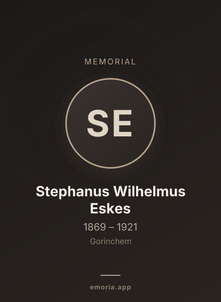 Memorial portrait of Stephanus Wilhelmus Eskes