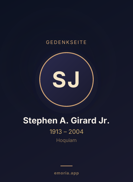 Gedenkportrait von Stephen A. Girard Jr.