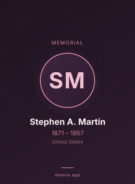 Memorial portrait of Stephen A. Martin