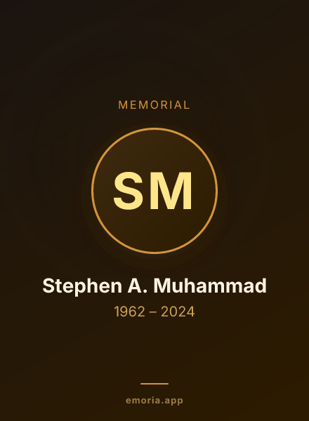 Memorial portrait of Stephen A. Muhammad