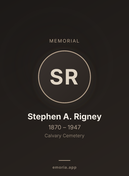 Memorial portrait of Stephen A. Rigney