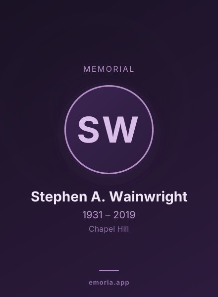Memorial portrait of Stephen A. Wainwright