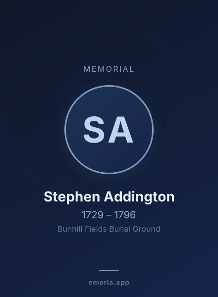 Memorial portrait of Stephen Addington