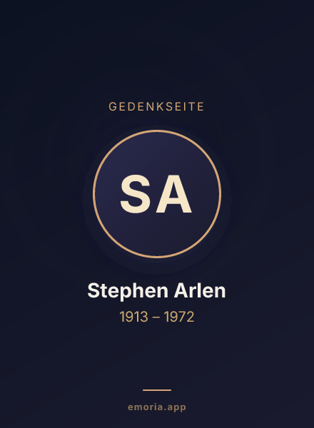 Gedenkportrait von Stephen Arlen
