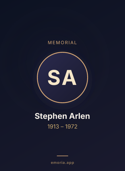 Memorial portrait of Stephen Arlen