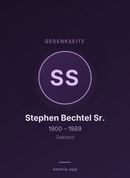 Gedenkportrait von Stephen Bechtel Sr.