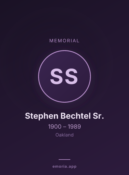 Memorial portrait of Stephen Bechtel Sr.