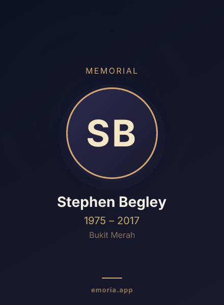 Memorial portrait of Stephen Begley
