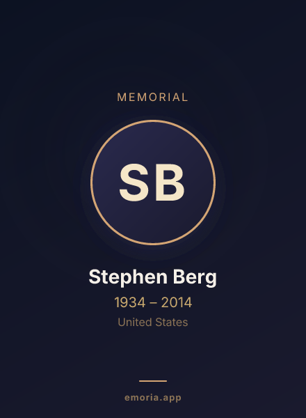 Memorial portrait of Stephen Berg
