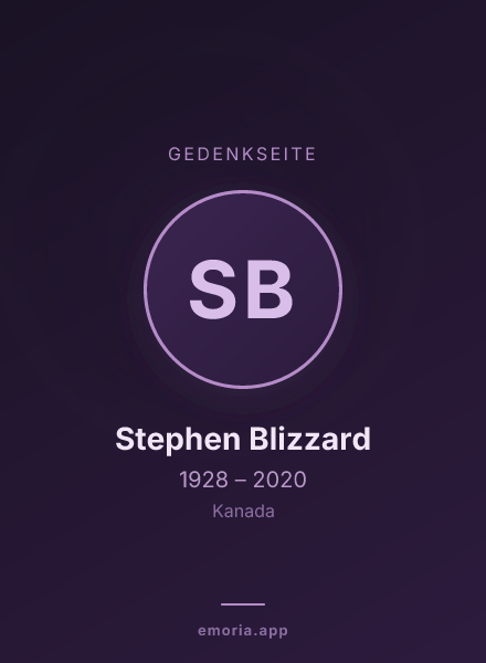 Gedenkportrait von Stephen Blizzard