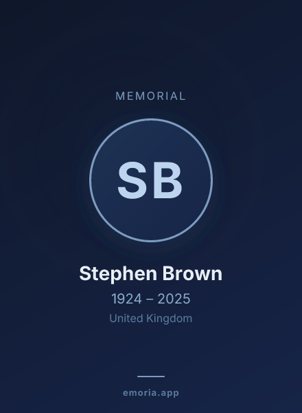 Memorial portrait of Stephen Brown