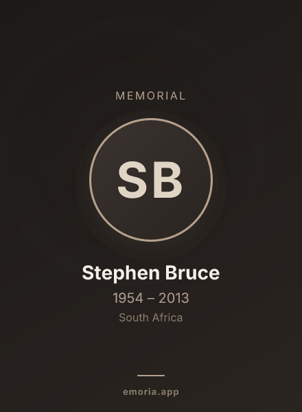 Memorial portrait of Stephen Bruce