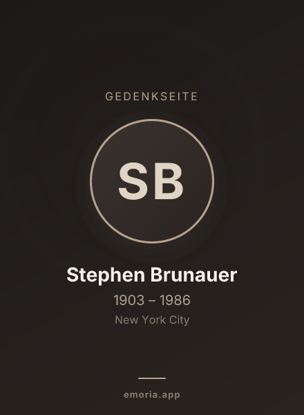 Gedenkportrait von Stephen Brunauer
